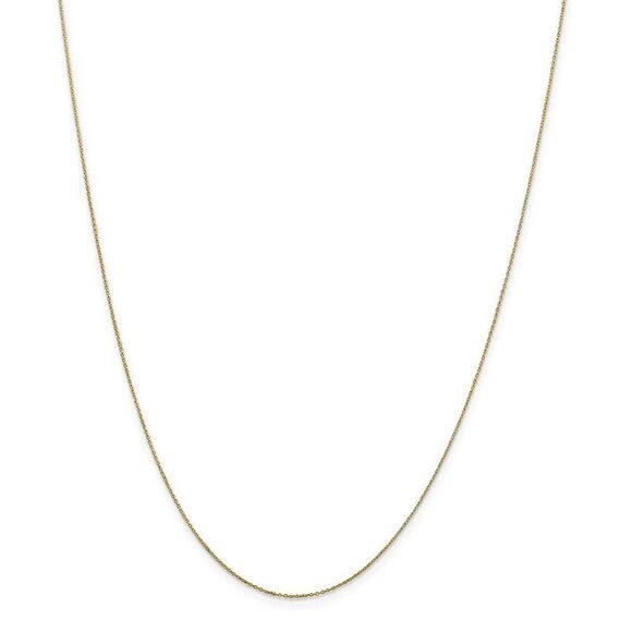 0.6mm 10k Yellow Gold Diamond Cut Solid Cable Chain Necklace, 18 Inch - Picture 3 of 8